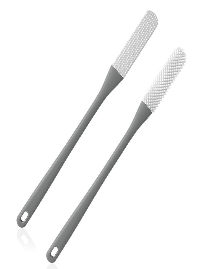 Brvlsoc 2-Pack Toe Cleaning Brush with Long Handle – Foot Scrubber & Exfoliating Anti-Itch Brush for Seniors, Pregnant Women, Men & Women (Grey) - Image 1